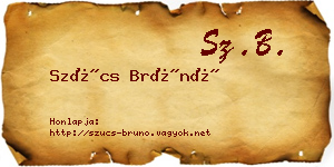 Szűcs Brúnó névjegykártya