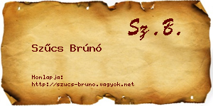 Szűcs Brúnó névjegykártya
